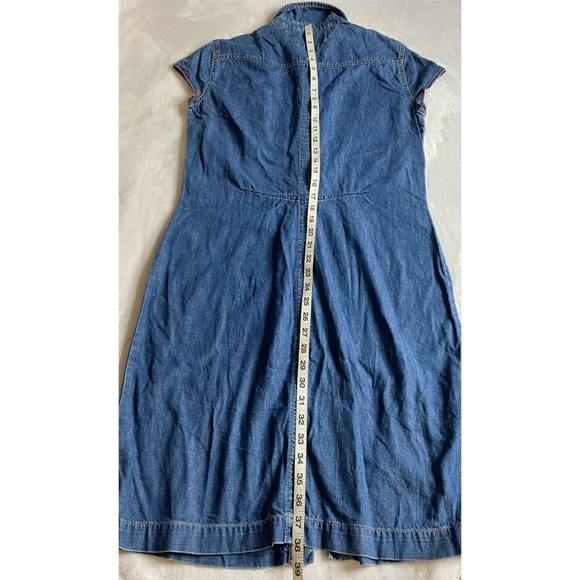 - Vintage 00’s Tommy Hilfiger denim jean button collar dress 8 - Picture 10 of 13